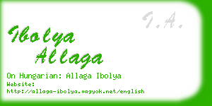 ibolya allaga business card